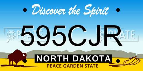 595CJR North Dakota License Plate
