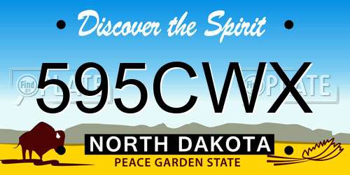 595CWX North Dakota License Plate