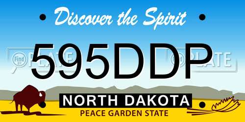 595DDP North Dakota License Plate