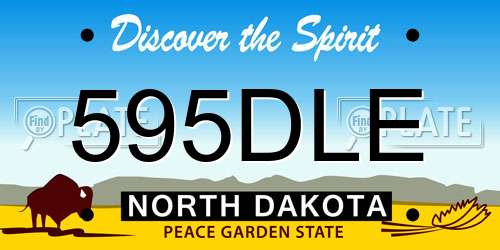 595DLE North Dakota License Plate