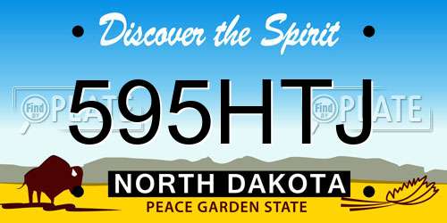 595HTJ North Dakota License Plate
