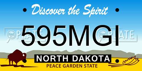 595MGI North Dakota License Plate