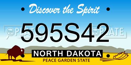 595S42 North Dakota License Plate
