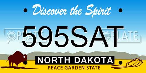595SAT North Dakota License Plate