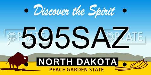 595SAZ North Dakota License Plate