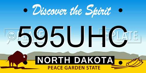 595UHC North Dakota License Plate