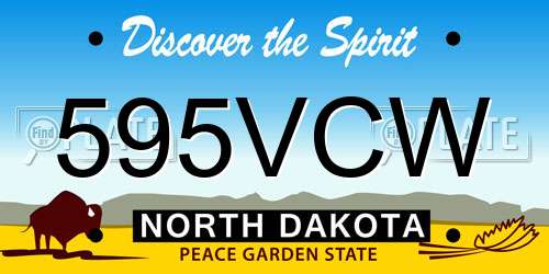 595VCW North Dakota License Plate