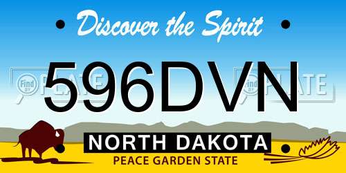 596DVN North Dakota License Plate