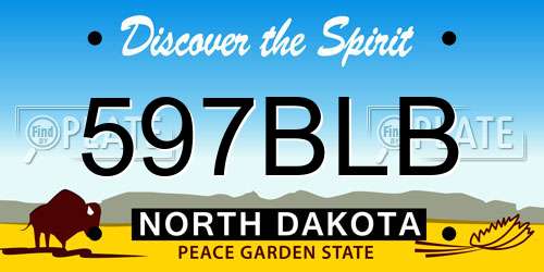 597BLB North Dakota License Plate