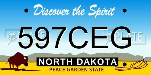 597CEG North Dakota License Plate