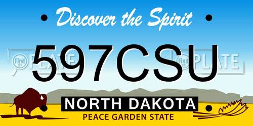 597CSU North Dakota License Plate