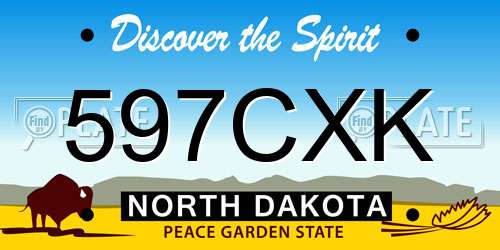 597CXK North Dakota License Plate