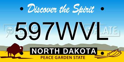 597WVL North Dakota License Plate