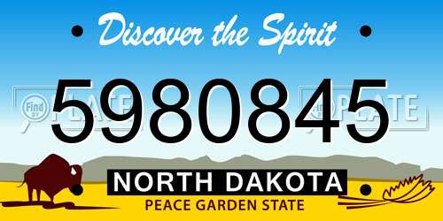 5980845 North Dakota License Plate
