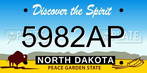 5982AP North Dakota License Plate