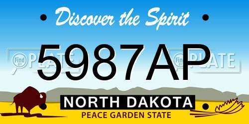5987AP North Dakota License Plate