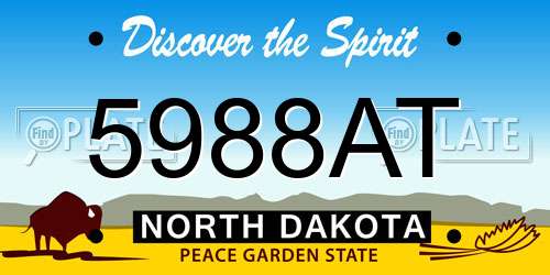5988AT North Dakota License Plate