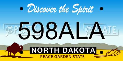 598ALA North Dakota License Plate
