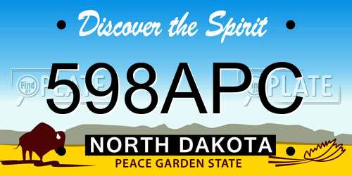 598APC North Dakota License Plate