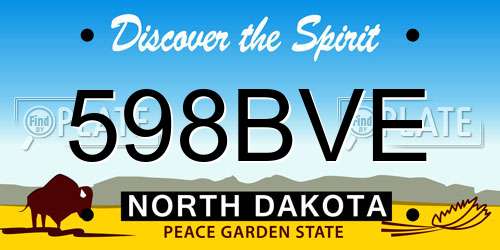 598BVE North Dakota License Plate