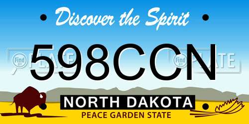 598CCN North Dakota License Plate