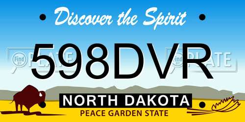 598DVR North Dakota License Plate
