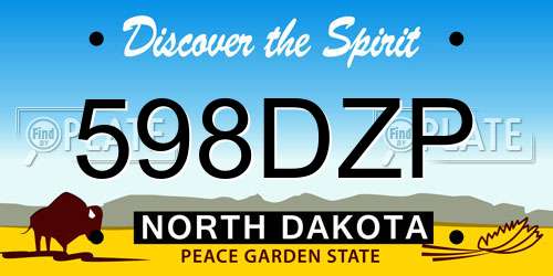 598DZP North Dakota License Plate