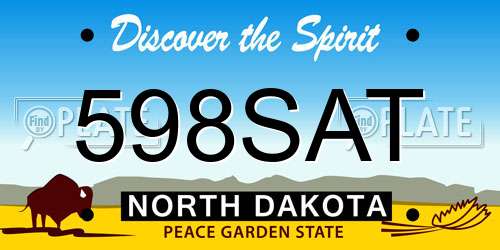 598SAT North Dakota License Plate