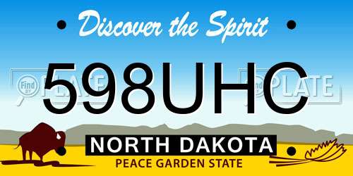 598UHC North Dakota License Plate