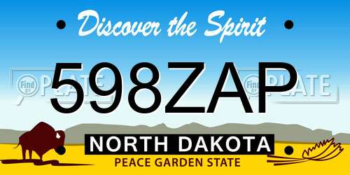 598ZAP North Dakota License Plate