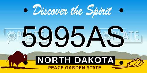 5995AS North Dakota License Plate