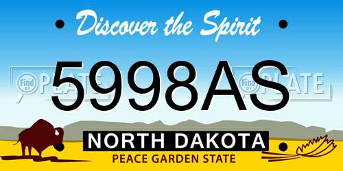 5998AS North Dakota License Plate