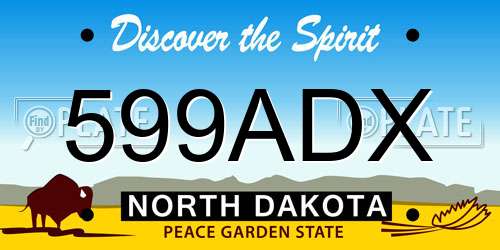 599ADX North Dakota License Plate