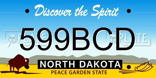 599BCD North Dakota License Plate