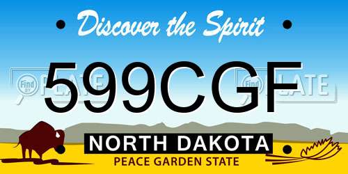 599CGF North Dakota License Plate