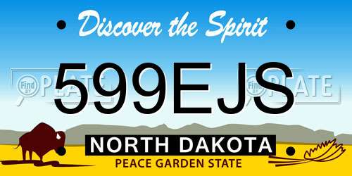 599EJS North Dakota License Plate