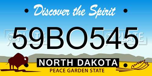 59BO545 North Dakota License Plate