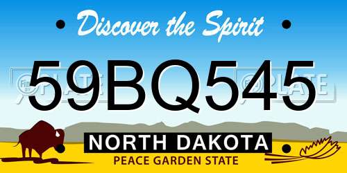 59BQ545 North Dakota License Plate