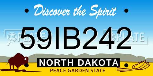 59IB242 North Dakota License Plate
