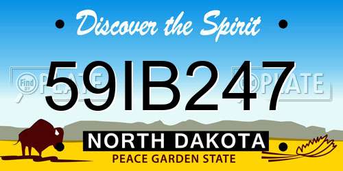 59IB247 North Dakota License Plate