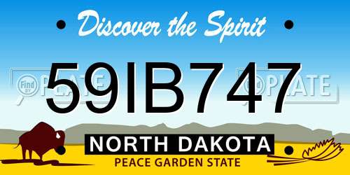 59IB747 North Dakota License Plate