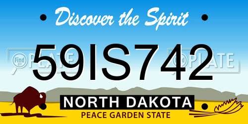 59IS742 North Dakota License Plate