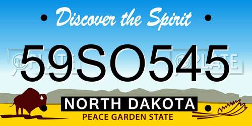 59SO545 North Dakota License Plate