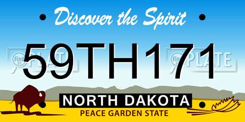 59TH171 North Dakota License Plate