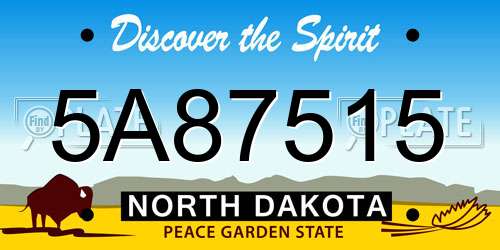 5A87515 North Dakota License Plate