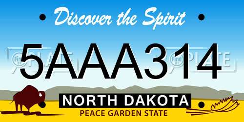 5AAA314 North Dakota License Plate