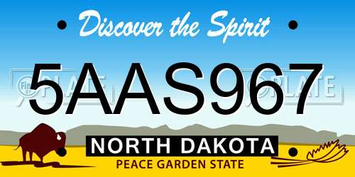 5AAS967 North Dakota License Plate