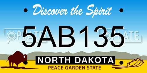 5AB135 North Dakota License Plate