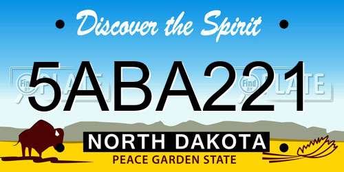 5ABA221 North Dakota License Plate