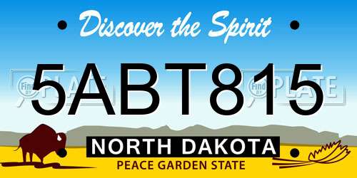 5ABT815 North Dakota License Plate